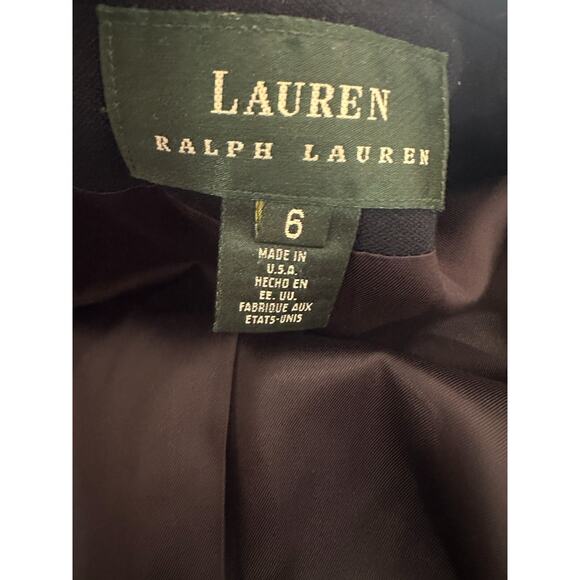 *Flaw Lauren Ralph Lauren Crown Crest 100% Wool Blazer Jacket Navy Womens Size 6 - Picture 4 of 16
